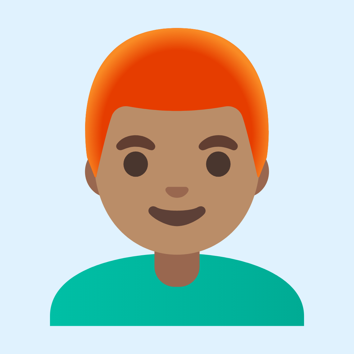 π¨π½βπ¦° Man: medium skin tone, red hair