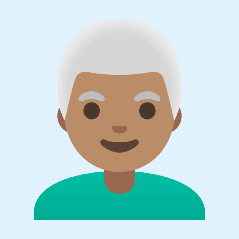 Emoji π¨π½β𦳠Man: medium skin tone, white hair: Meaning and Details
