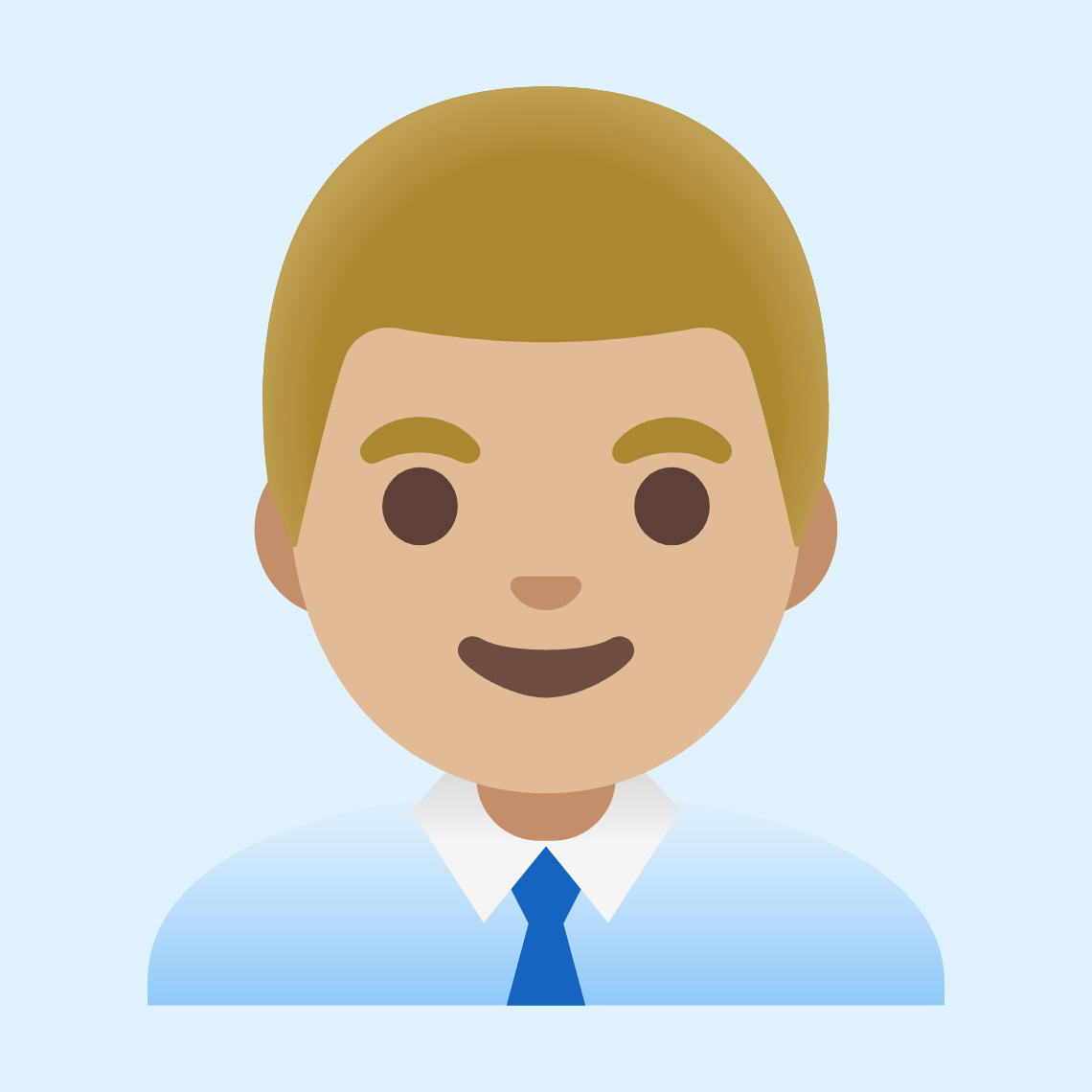 π¨πΌβπΌ Man office worker: medium-light skin tone