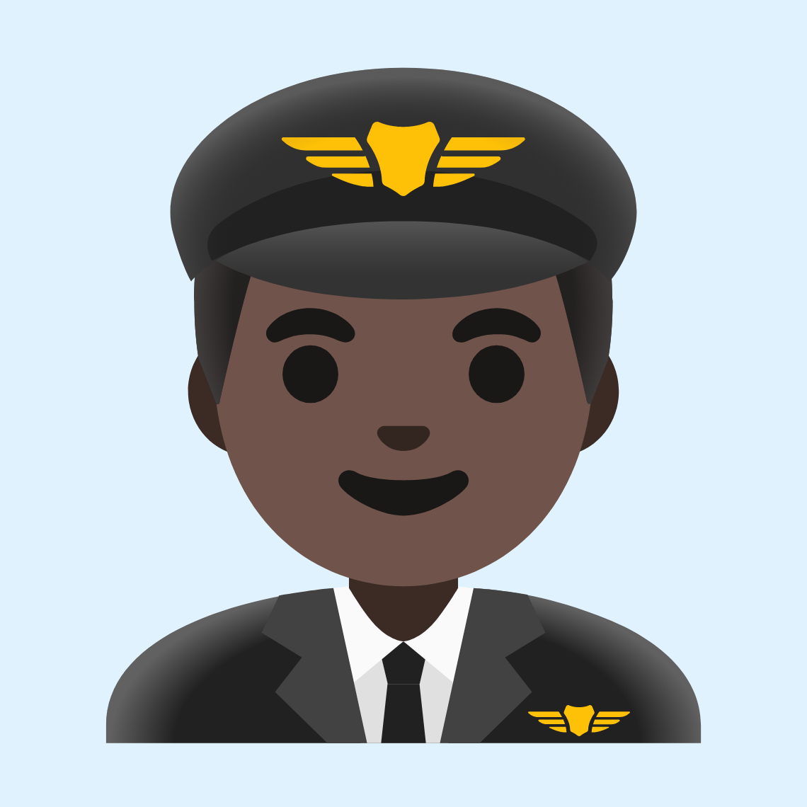 π¨πΏββοΈ Man pilot: dark skin tone