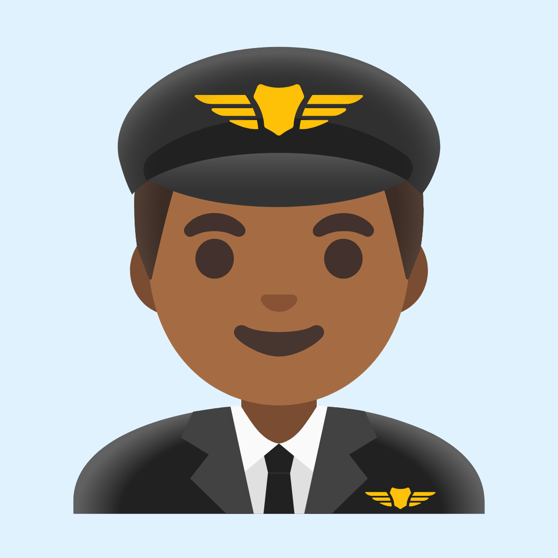 π¨πΎββοΈ Man pilot: medium-dark skin tone