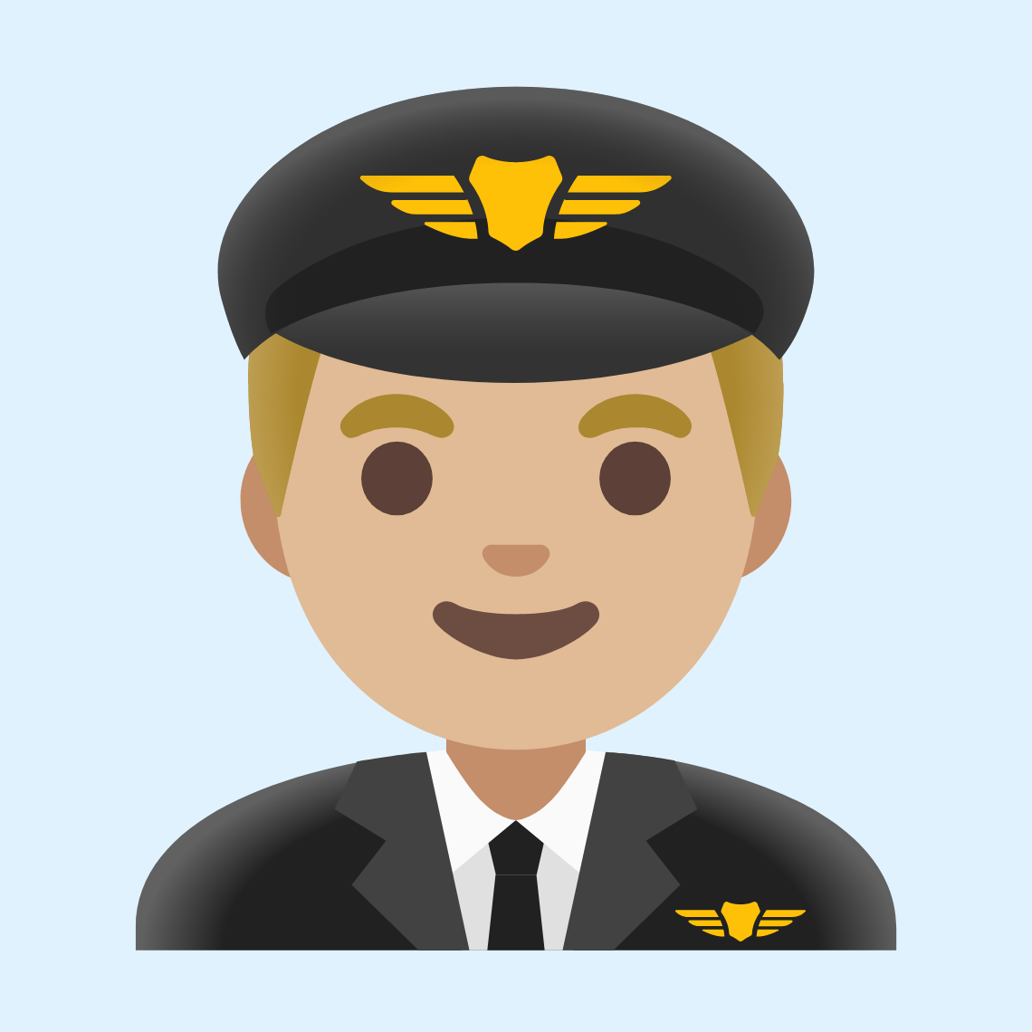 👨🏼✈️ Pilot: svijetlo maslinasta boja kože