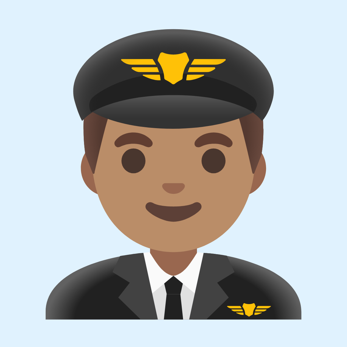 π¨π½ββοΈ Man pilot: medium skin tone