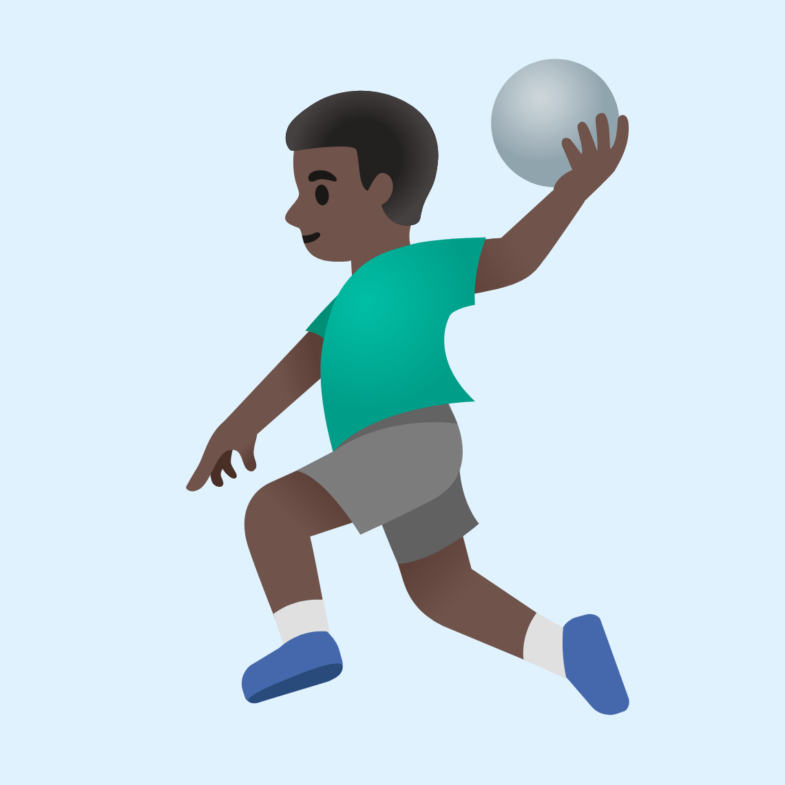 π€ΎπΏββοΈ Man playing handball: dark skin tone