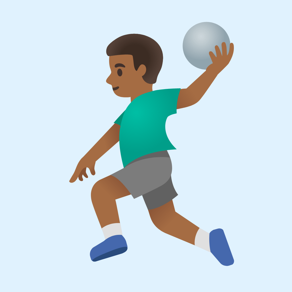 π€ΎπΎββοΈ Man playing handball: medium-dark skin tone