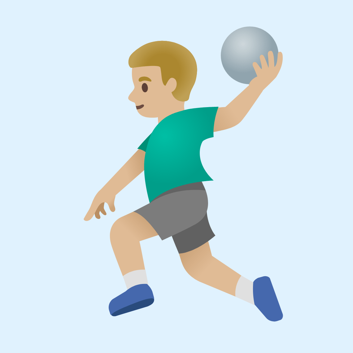 π€ΎπΌββοΈ Man playing handball: medium-light skin tone