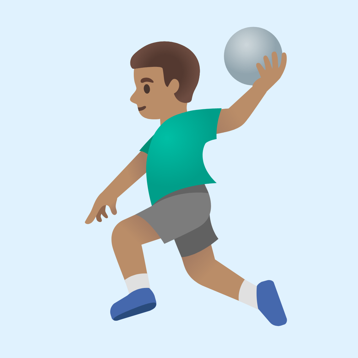 π€Ύπ½ββοΈ Man playing handball: medium skin tone