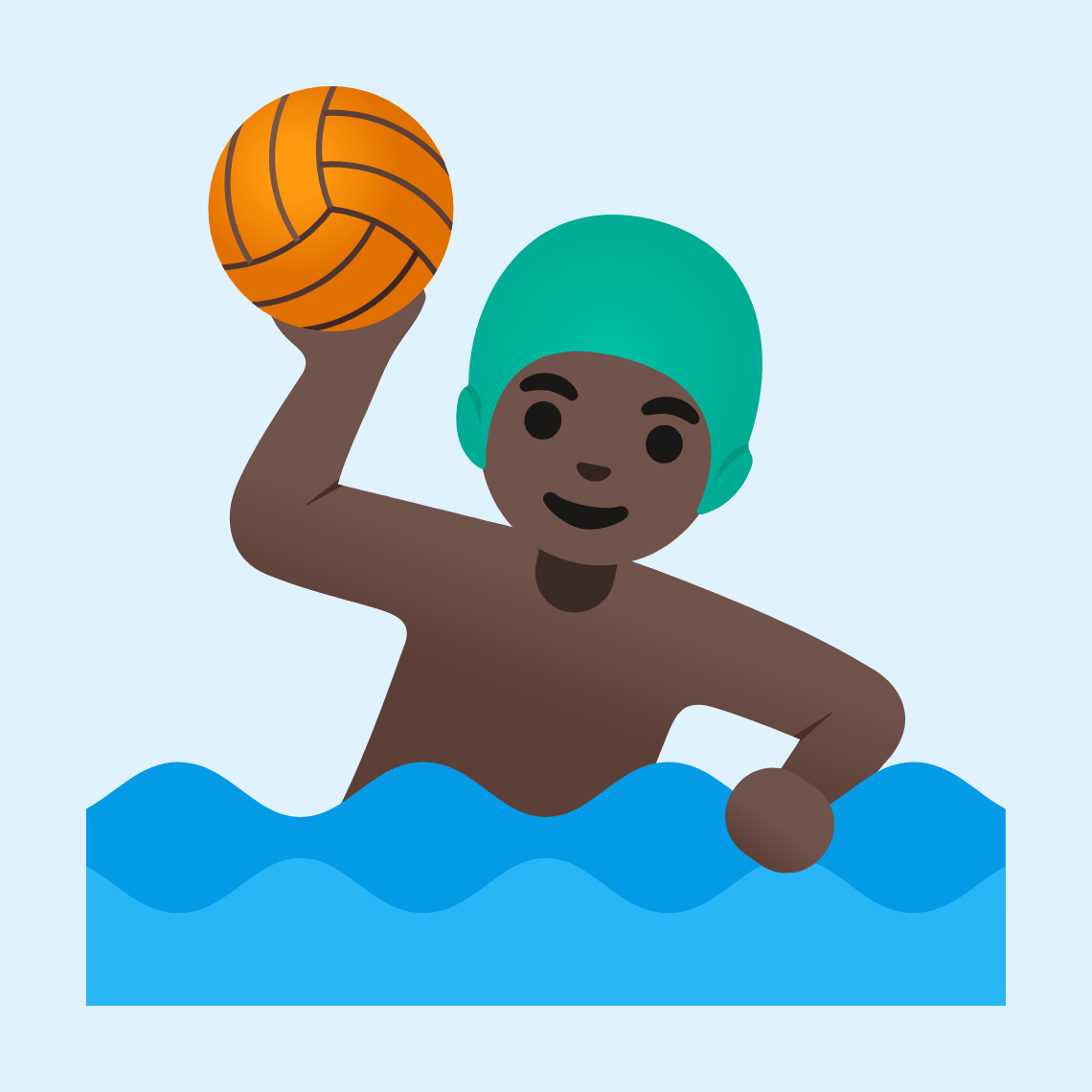 π€½πΏββοΈ Man playing water polo: dark skin tone