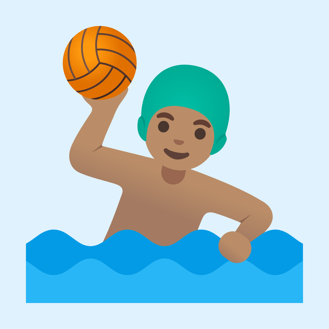 π€½π½ββοΈ Man playing water polo: medium skin tone