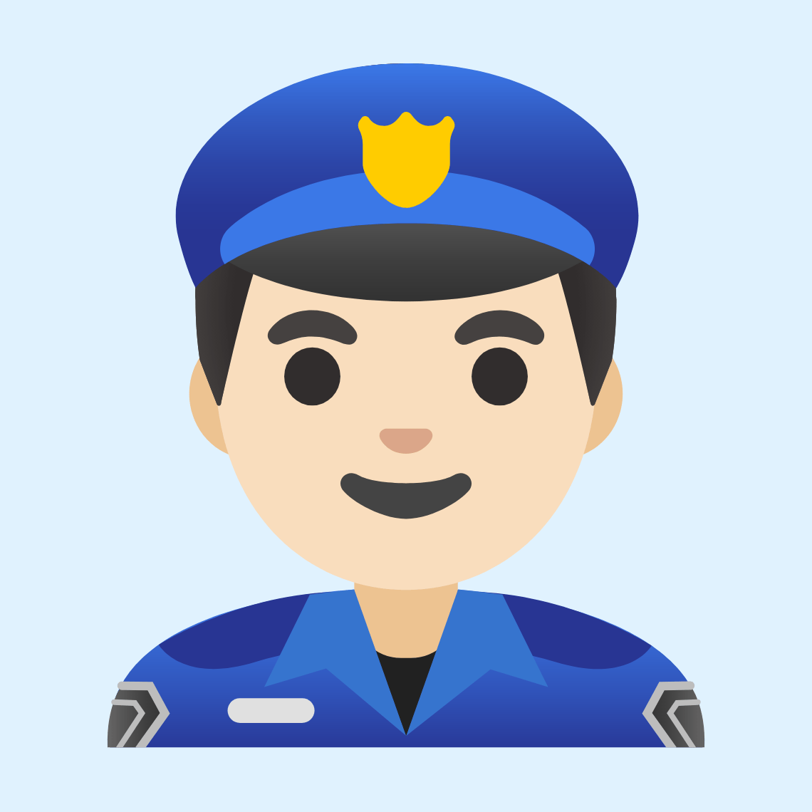 👮🏻♂️ Man police officer: light skin tone