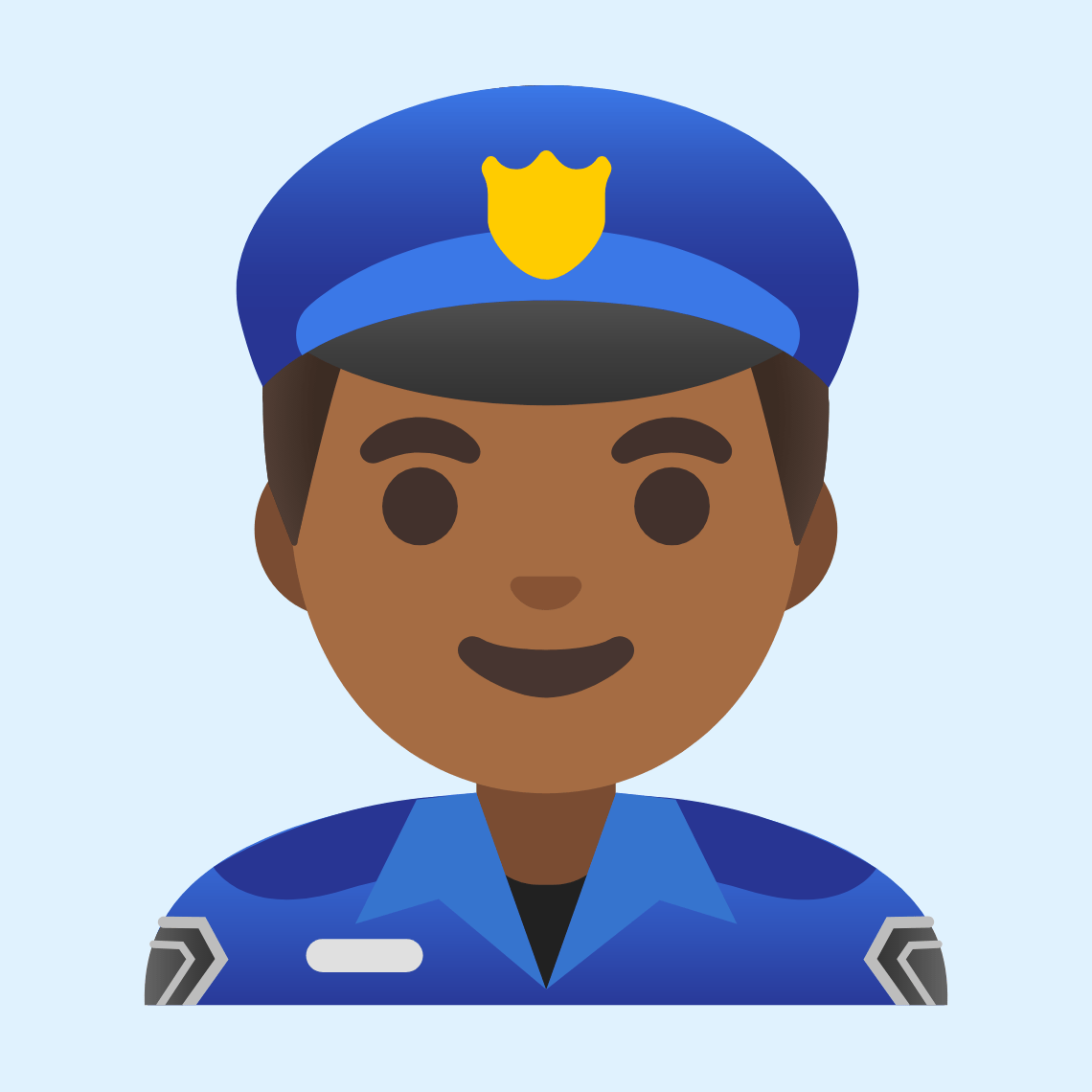 👮🏾♂️ Man police officer: medium-dark skin tone