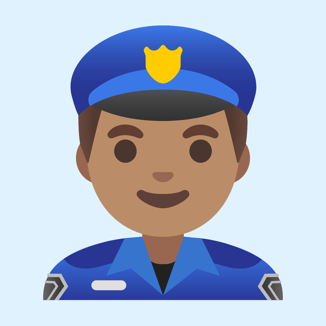 👮🏽♂️ Man police officer: medium skin tone