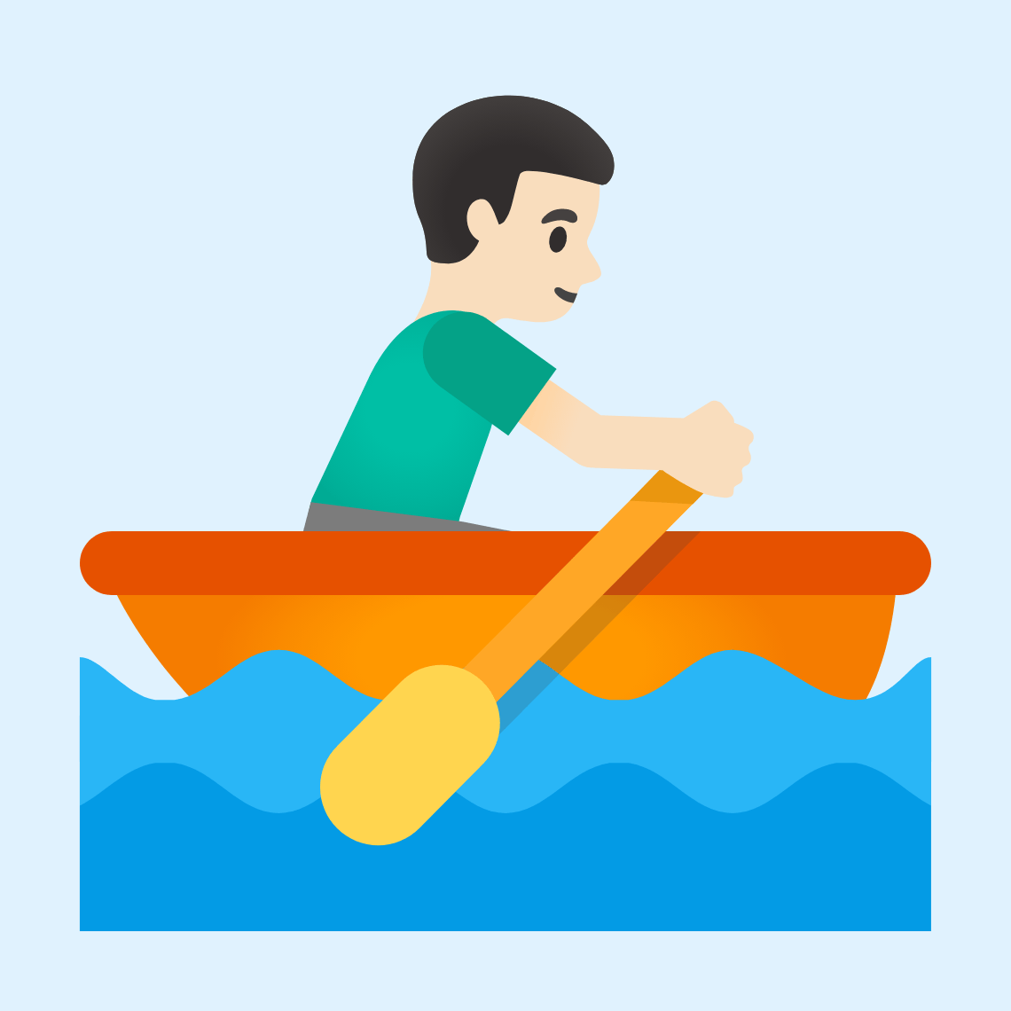 π£π»ββοΈ Man rowing boat: light skin tone