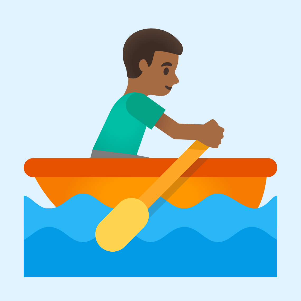 π£πΎββοΈ Man rowing boat: medium-dark skin tone
