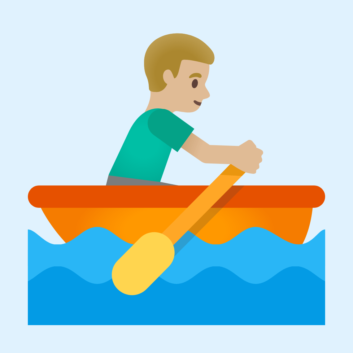π£πΌββοΈ Man rowing boat: medium-light skin tone
