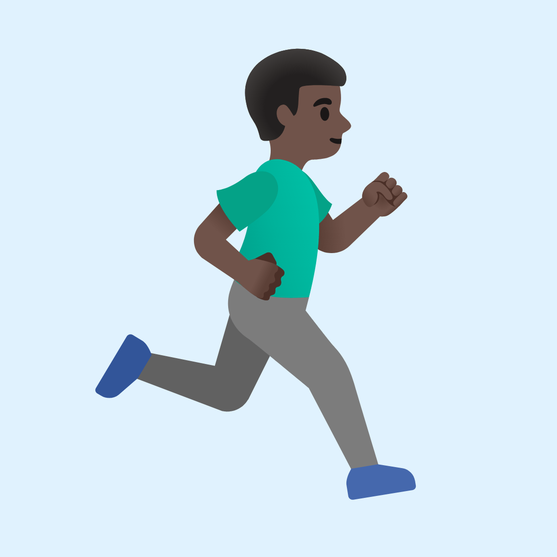 ππΏββοΈββ‘οΈ Man running facing right: dark skin tone
