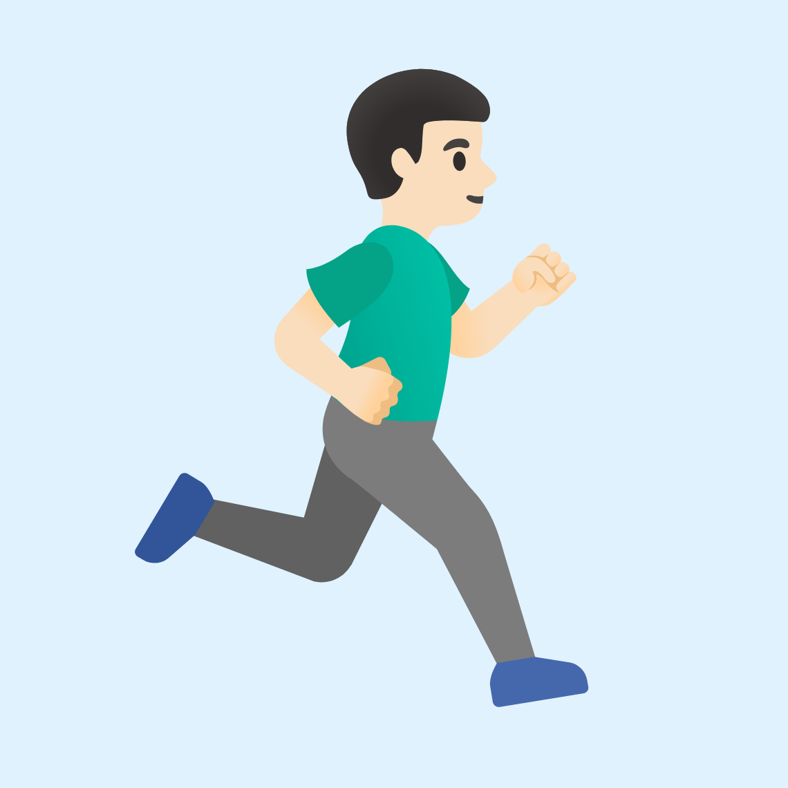 ππ»ββοΈββ‘οΈ Man running facing right: light skin tone