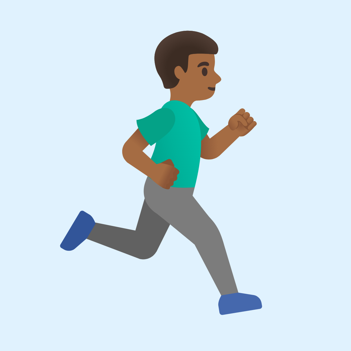 ππΎββοΈββ‘οΈ Man running facing right: medium-dark skin tone