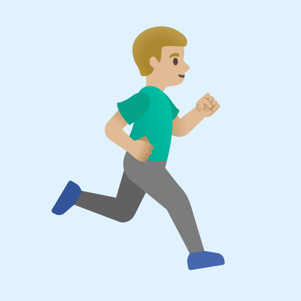 ππΌββοΈββ‘οΈ Man running facing right: medium-light skin tone