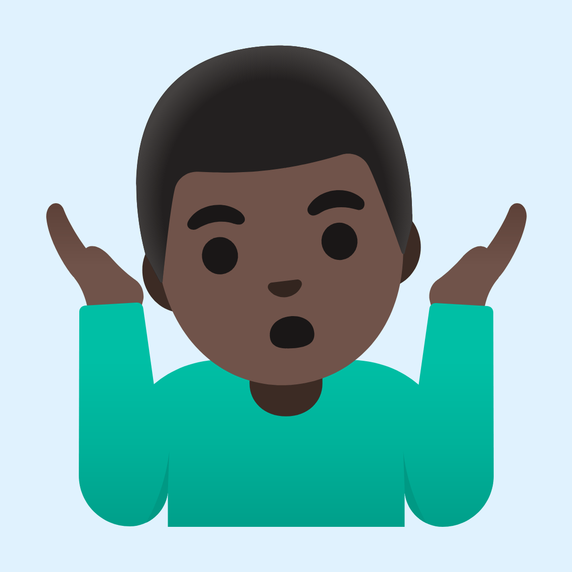 π€·πΏββοΈ Man shrugging: dark skin tone