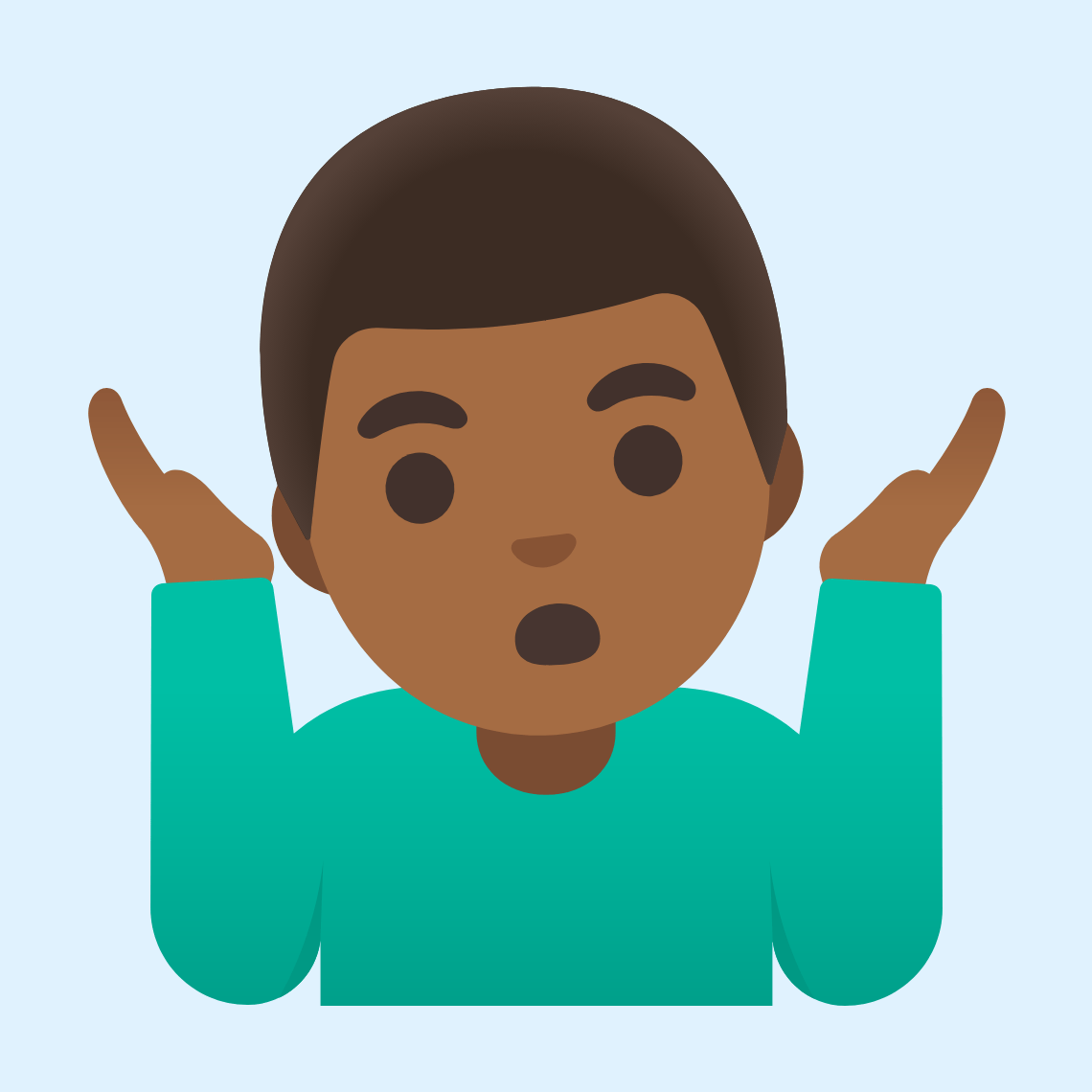 π€·πΎββοΈ Man shrugging: medium-dark skin tone