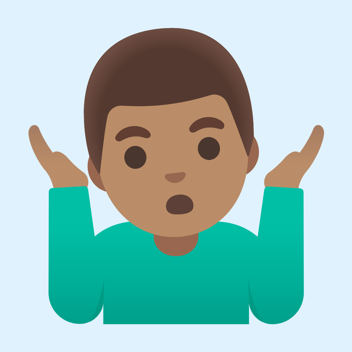 π€·π½ββοΈ Man shrugging: medium skin tone