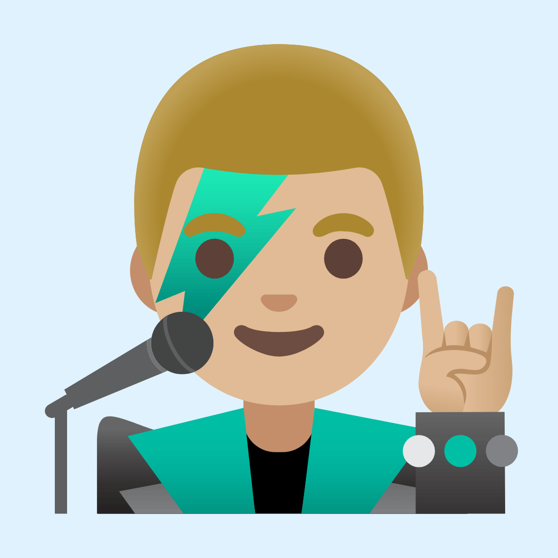 π¨πΌβπ€ Man singer: medium-light skin tone