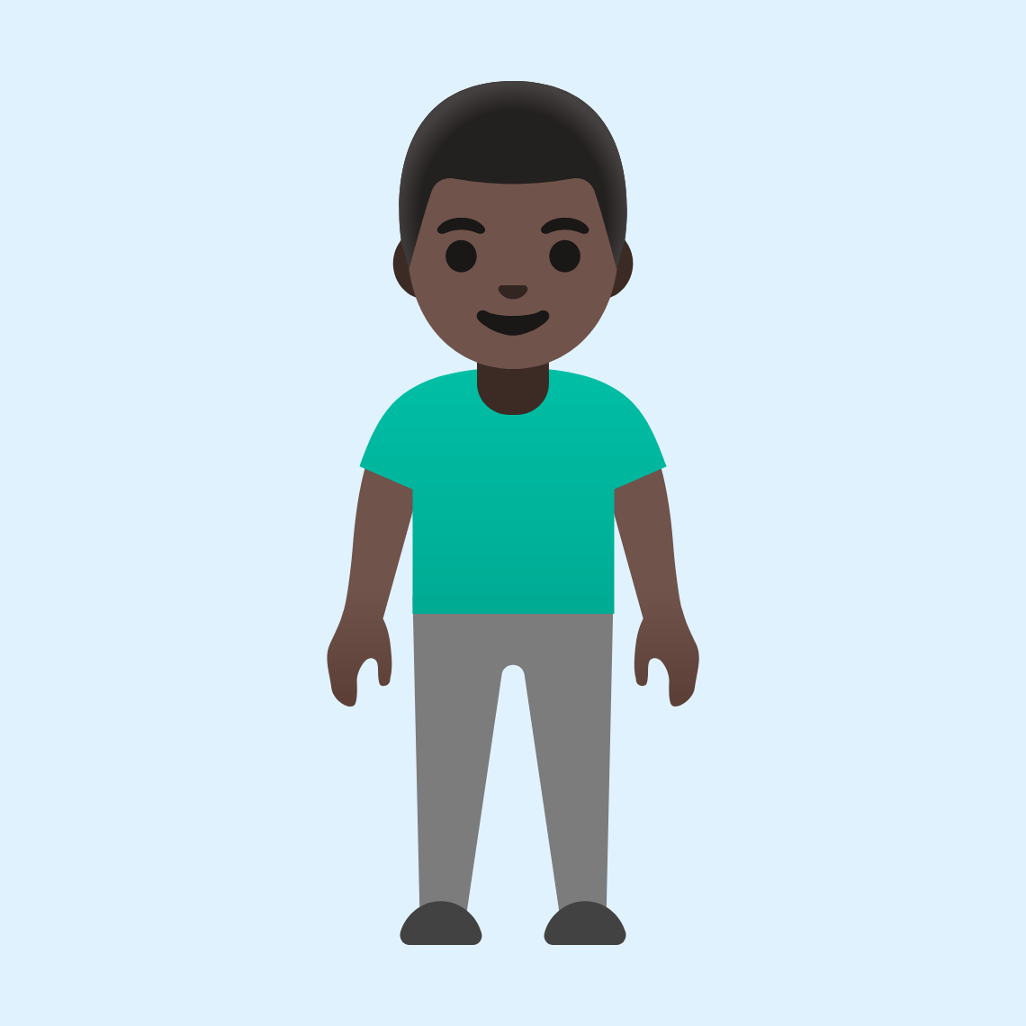 π§πΏββοΈ Man standing: dark skin tone