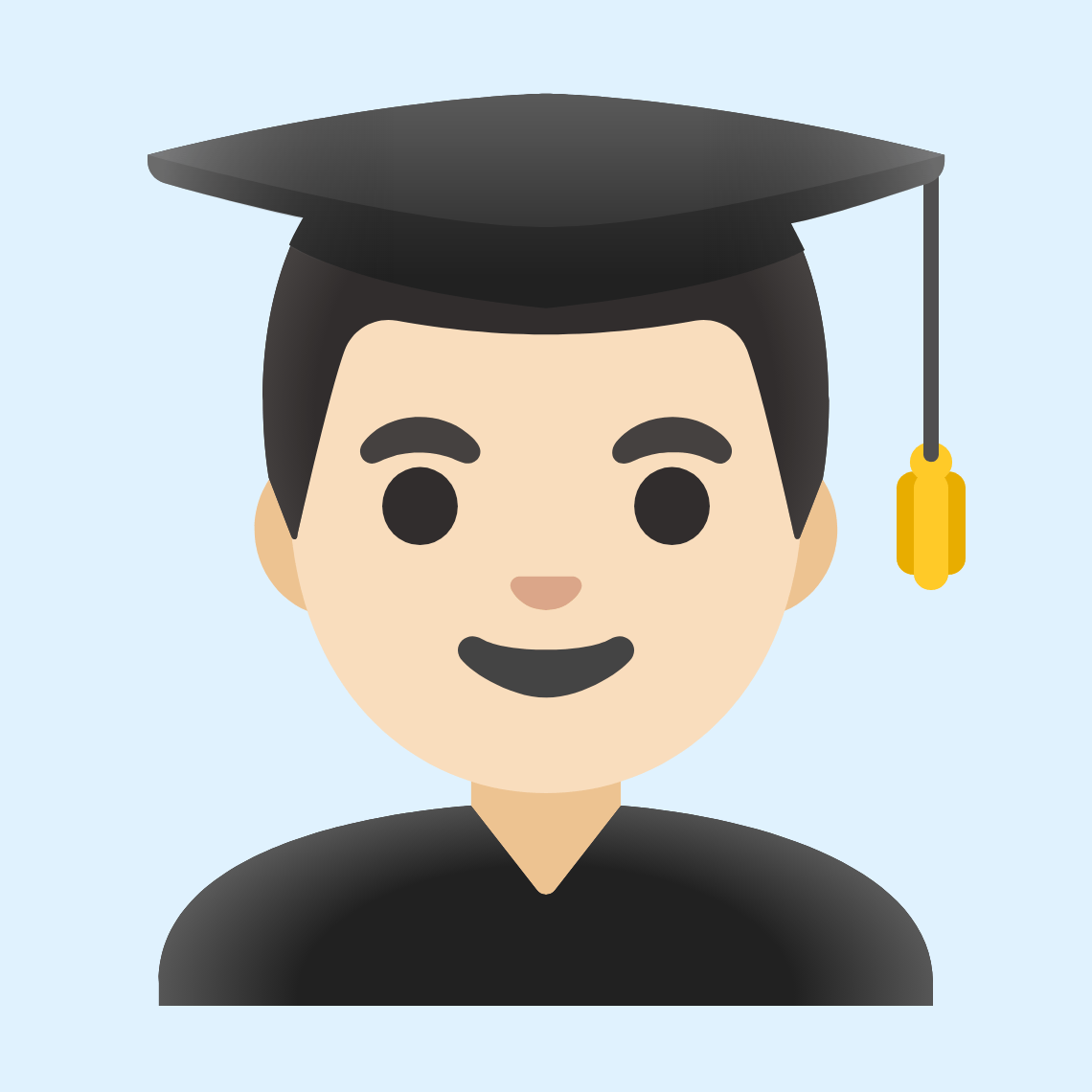 π¨π»βπ Man student: light skin tone