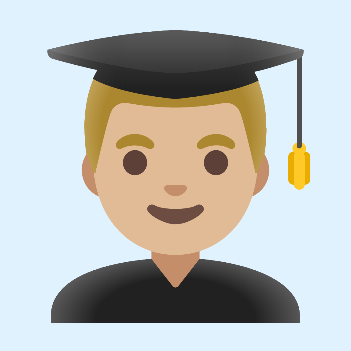 π¨πΌβπ Man student: medium-light skin tone
