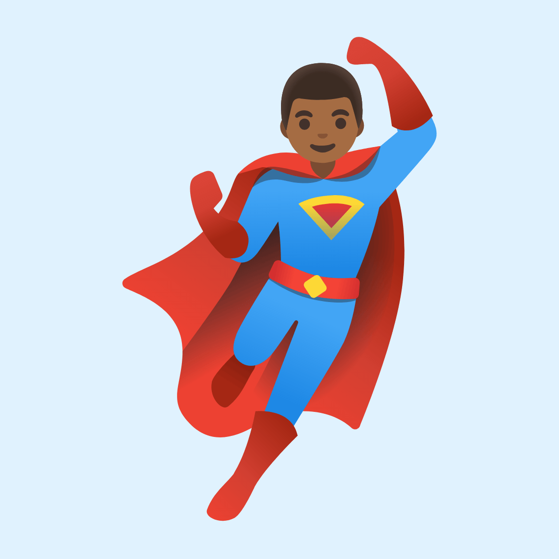 π¦ΈπΎββοΈ Man superhero: medium-dark skin tone