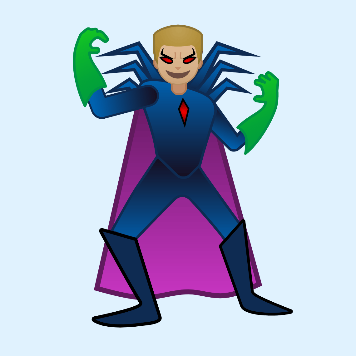 π¦ΉπΌββοΈ Man supervillain: medium-light skin tone