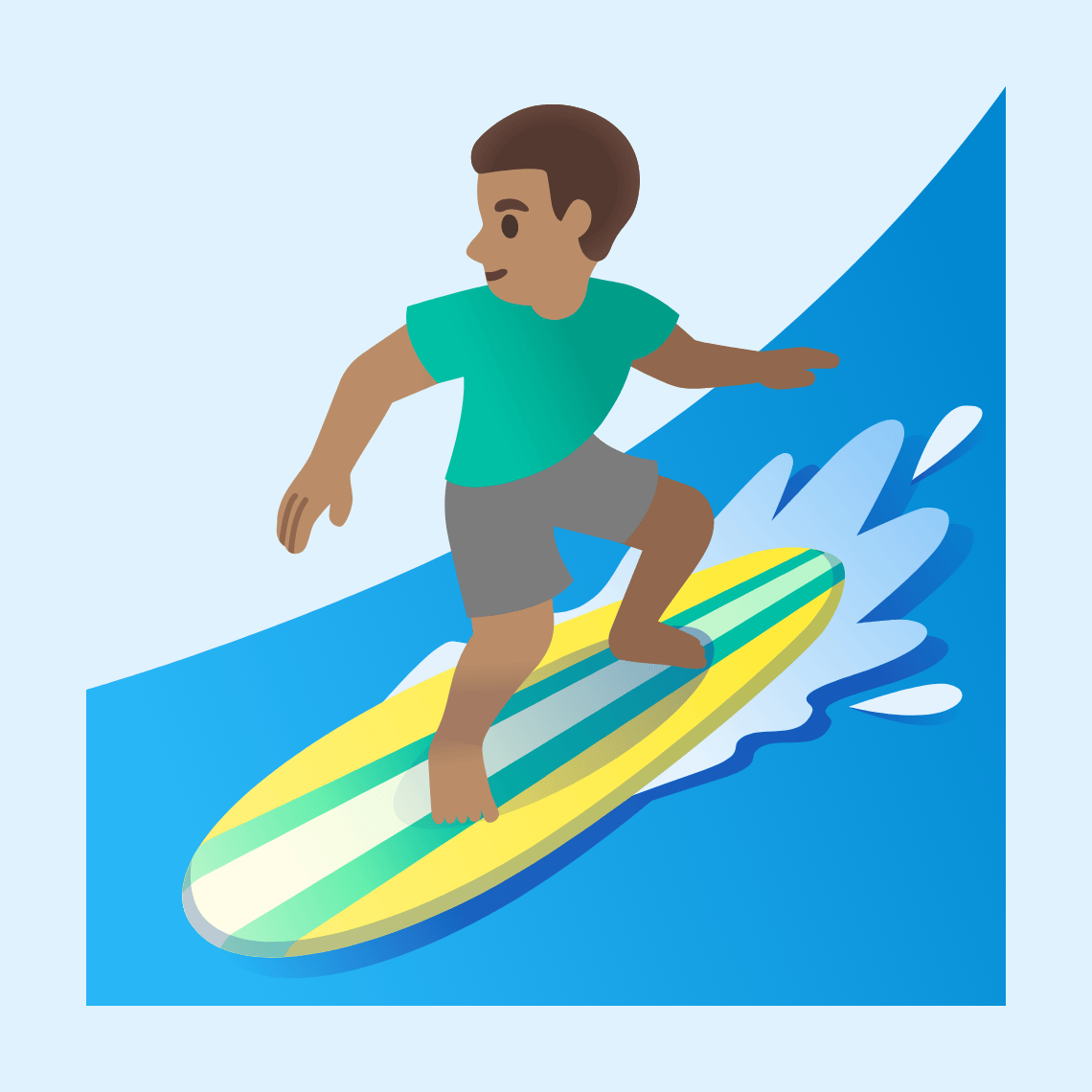 ππ½ββοΈ Man surfing: medium skin tone