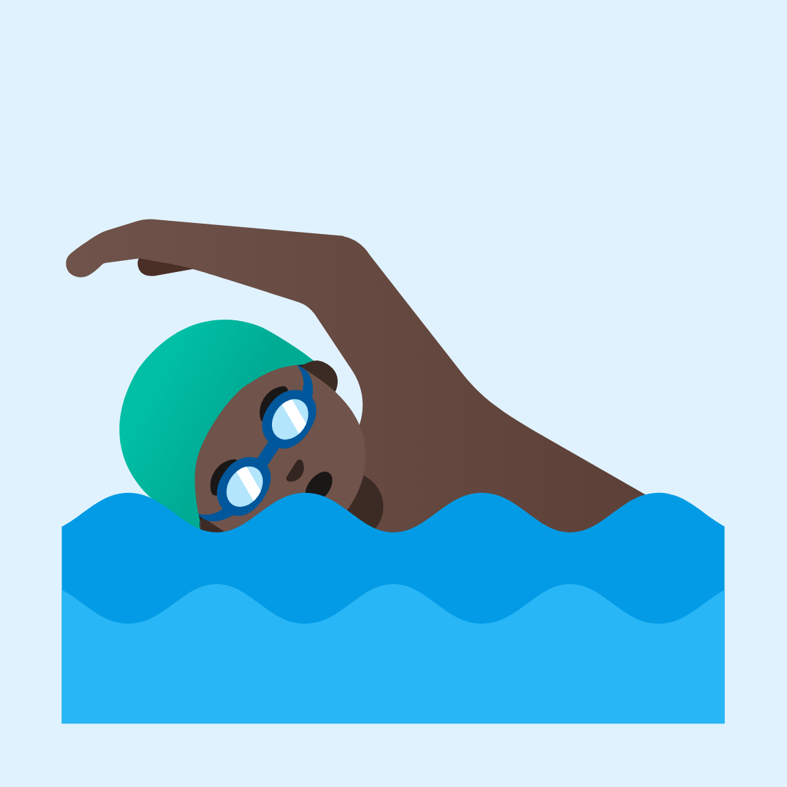 ππΏββοΈ Man swimming: dark skin tone