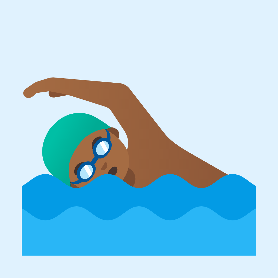 ππΎββοΈ Man swimming: medium-dark skin tone