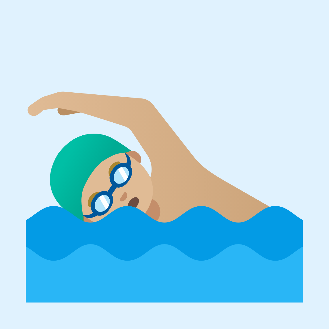 ππΌββοΈ Man swimming: medium-light skin tone