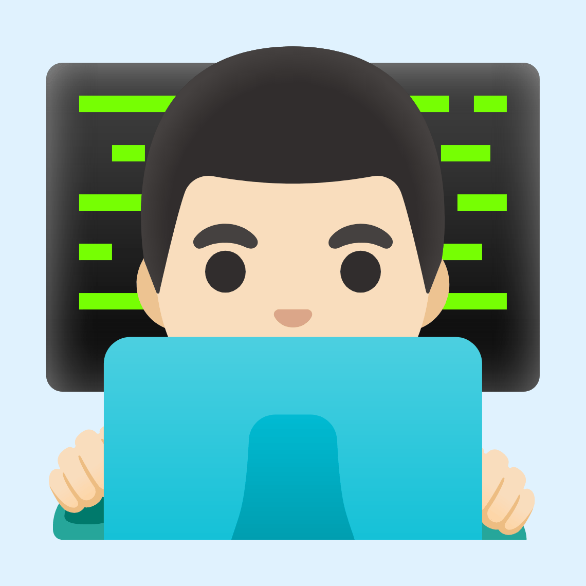 👨🏻‍💻 Man technologist: light skin tone