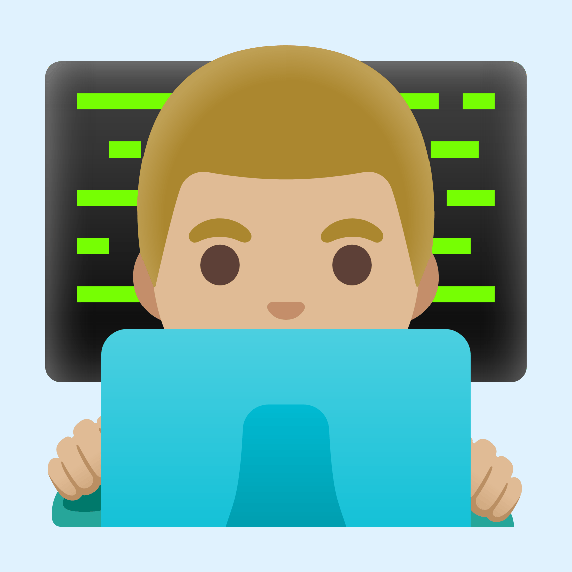 👨🏼‍💻 Man technologist: medium-light skin tone