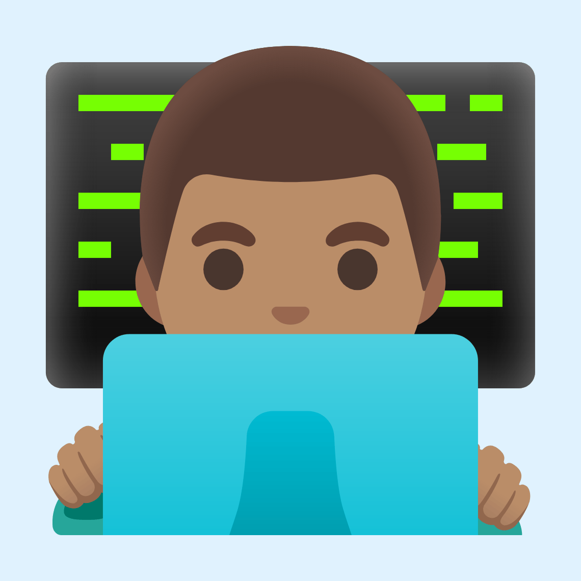 👨🏽‍💻 Man technologist: medium skin tone