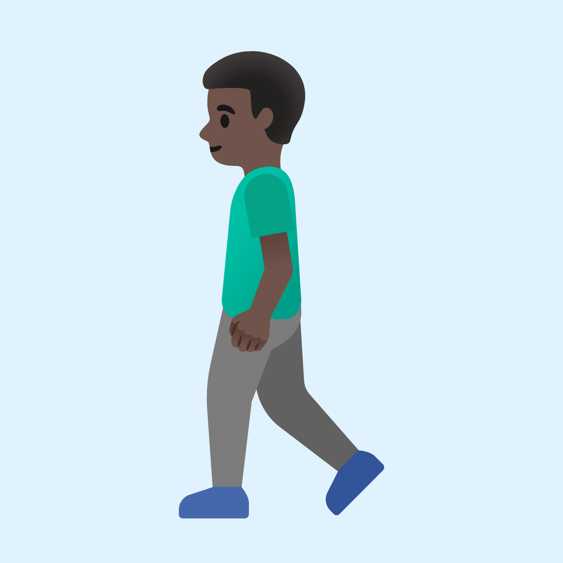 🚶🏿♂️ Muškarac hoda: tamno smeđa boja kože
