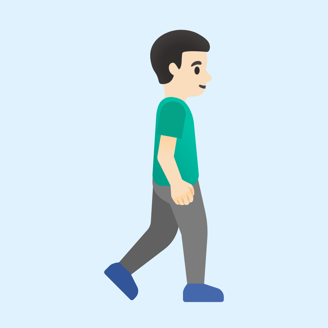 πΆπ»ββοΈββ‘οΈ Man walking facing right: light skin tone