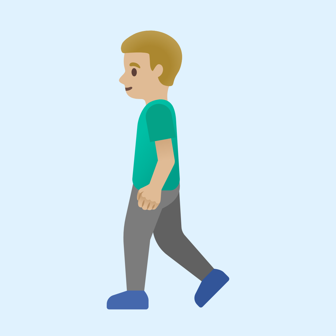 🚶🏼♂️ Muškarac hoda: svijetlo maslinasta boja kože