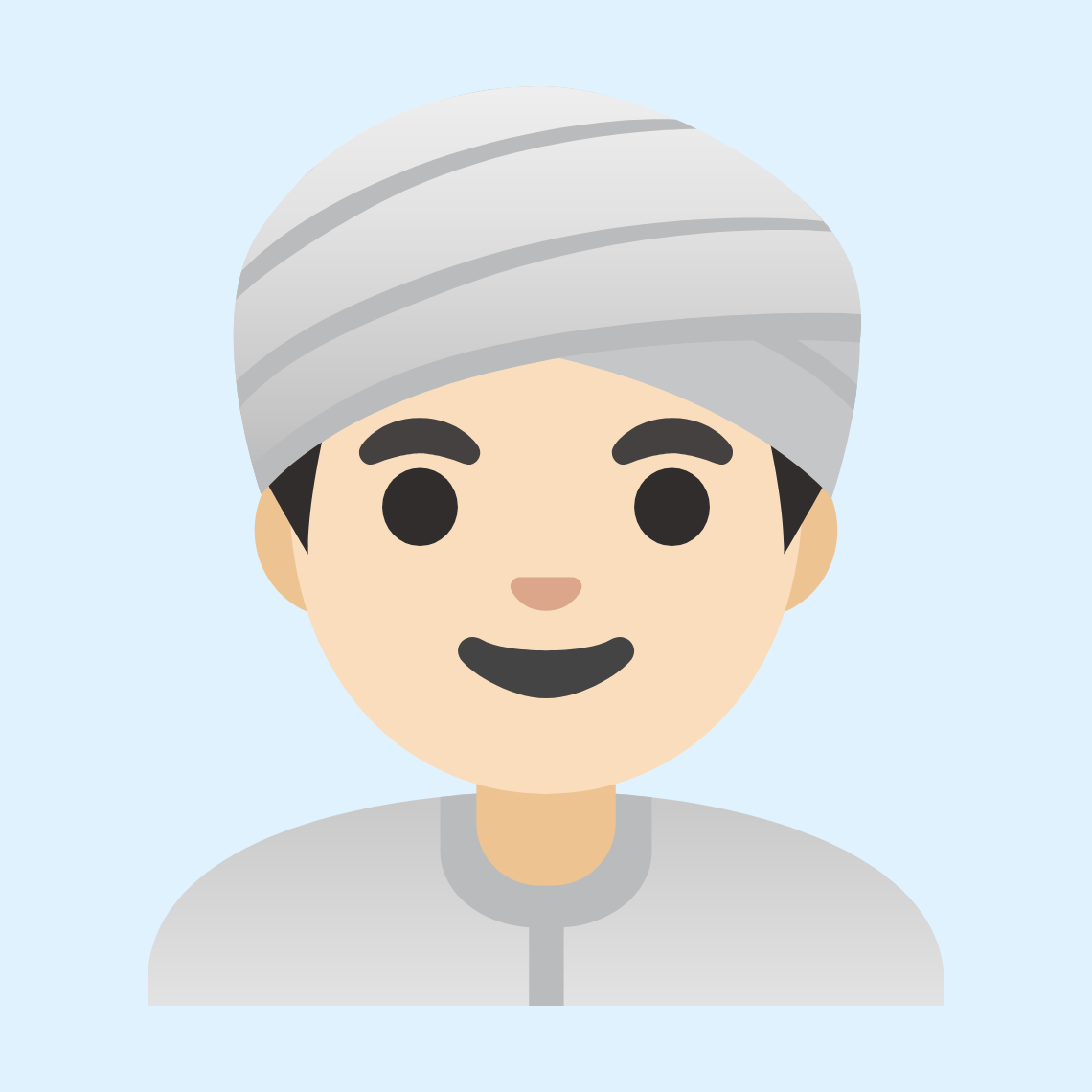 π³π»ββοΈ Man wearing turban: light skin tone