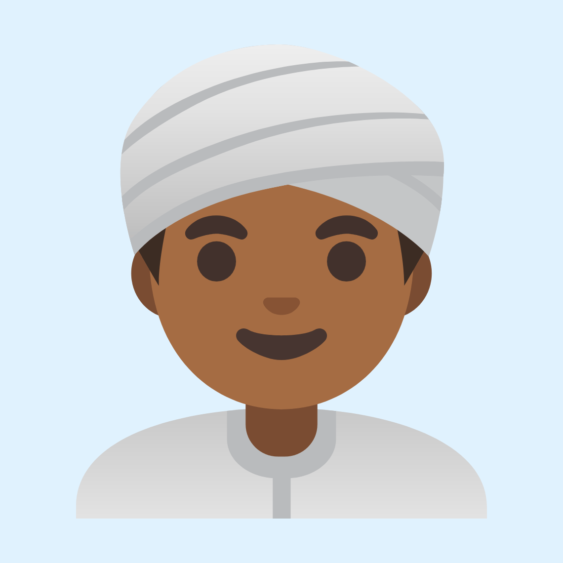 👳🏾♂️ Muškarac s turbanom: smeđa boja kože