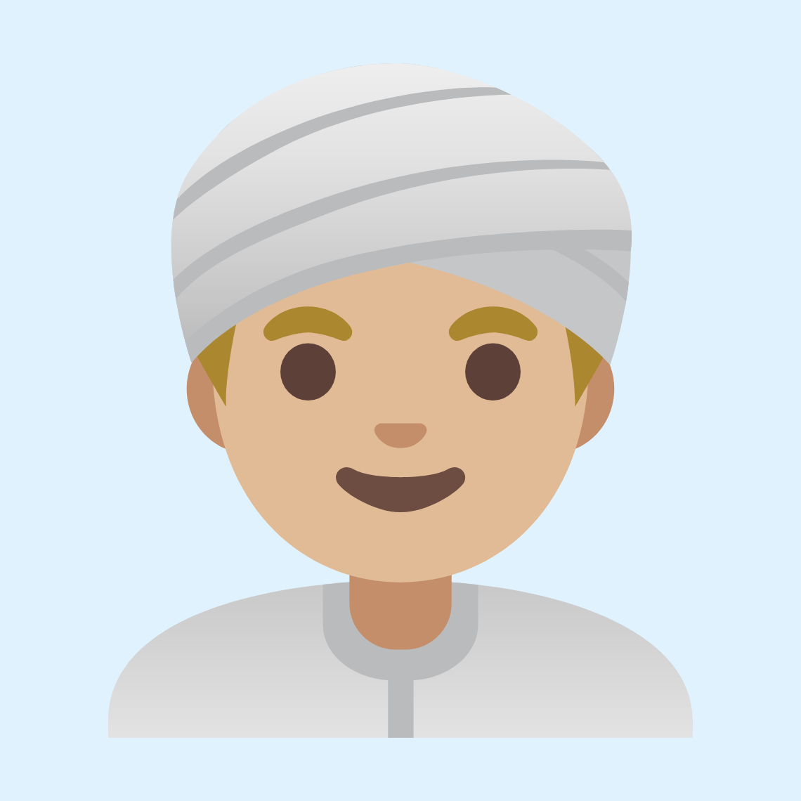 π³πΌββοΈ Man wearing turban: medium-light skin tone