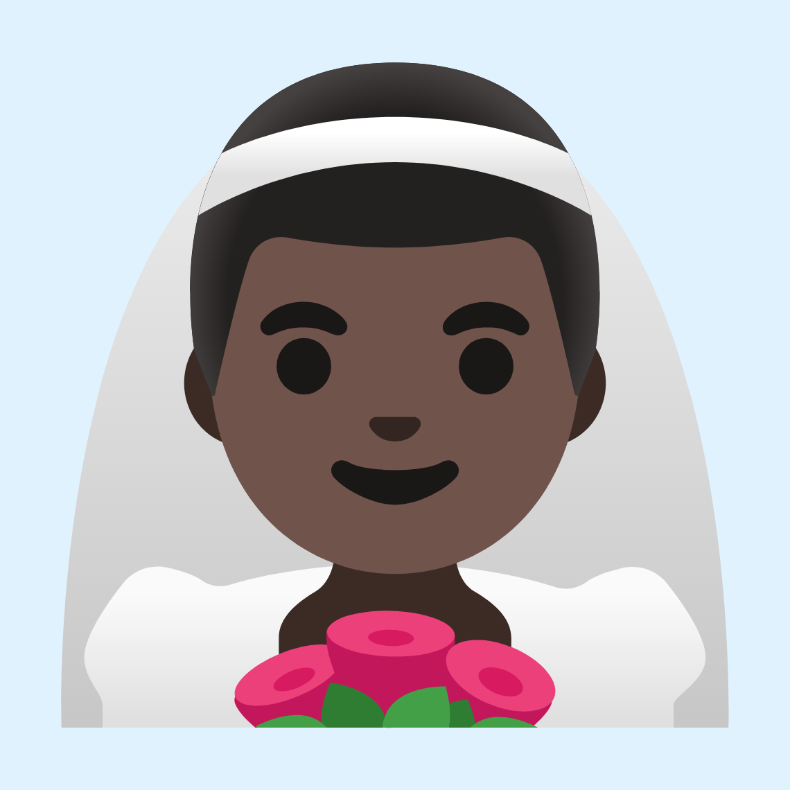 π°πΏββοΈ Man with veil: dark skin tone