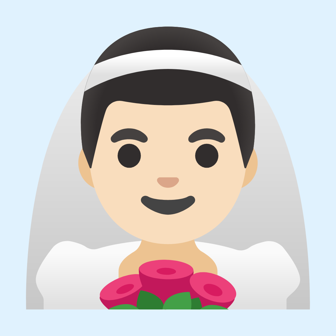 π°π»ββοΈ Man with veil: light skin tone