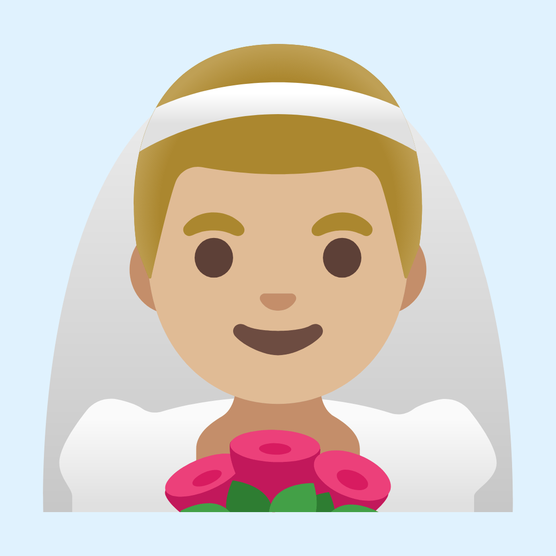 π°πΌββοΈ Man with veil: medium-light skin tone