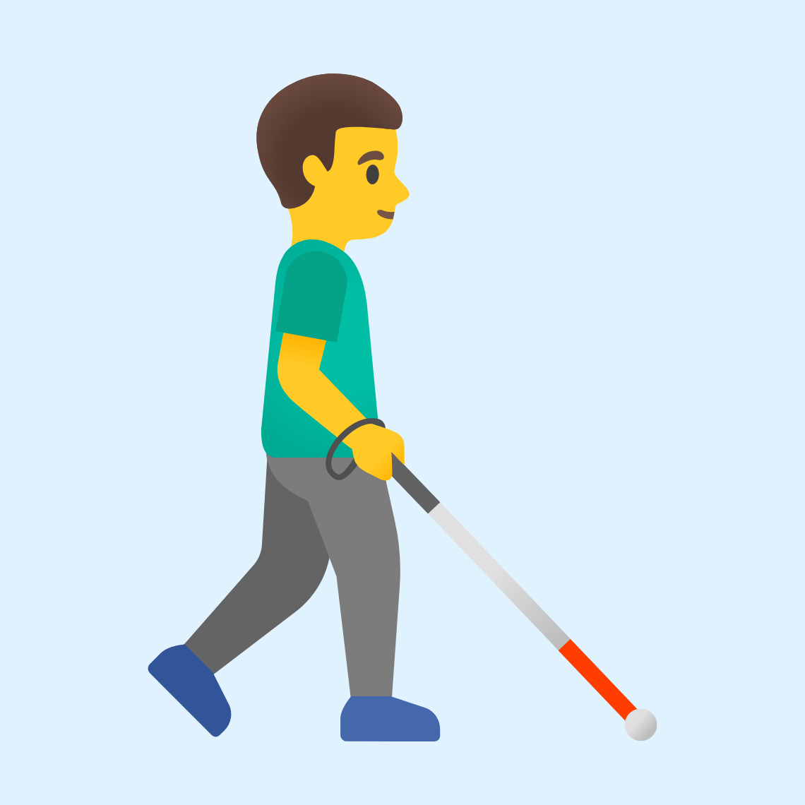 π¨βπ¦―ββ‘οΈ Man with white cane facing right
