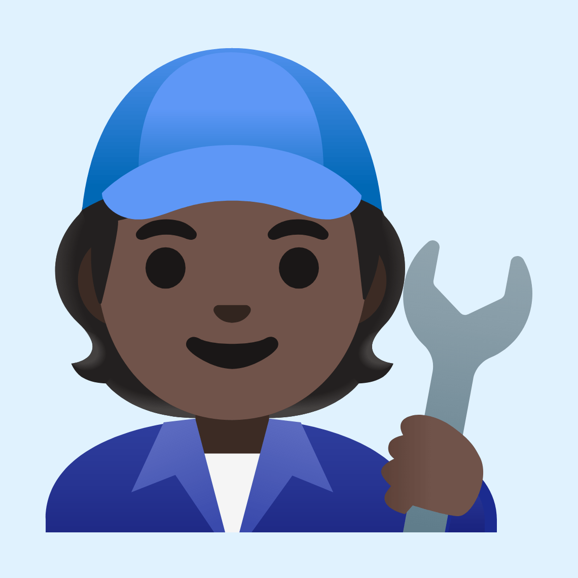 π§πΏβπ§ Mechanic: dark skin tone